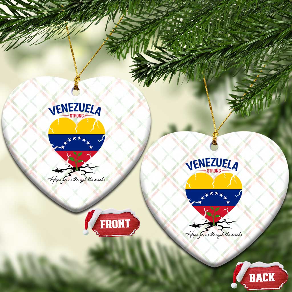 Venezuela Strong Healing Support Ceramic Ornament Hope Grows Through Cracks Venezuelan Flag Heart