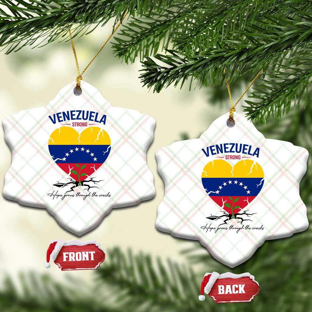 Venezuela Strong Healing Support Ceramic Ornament Hope Grows Through Cracks Venezuelan Flag Heart