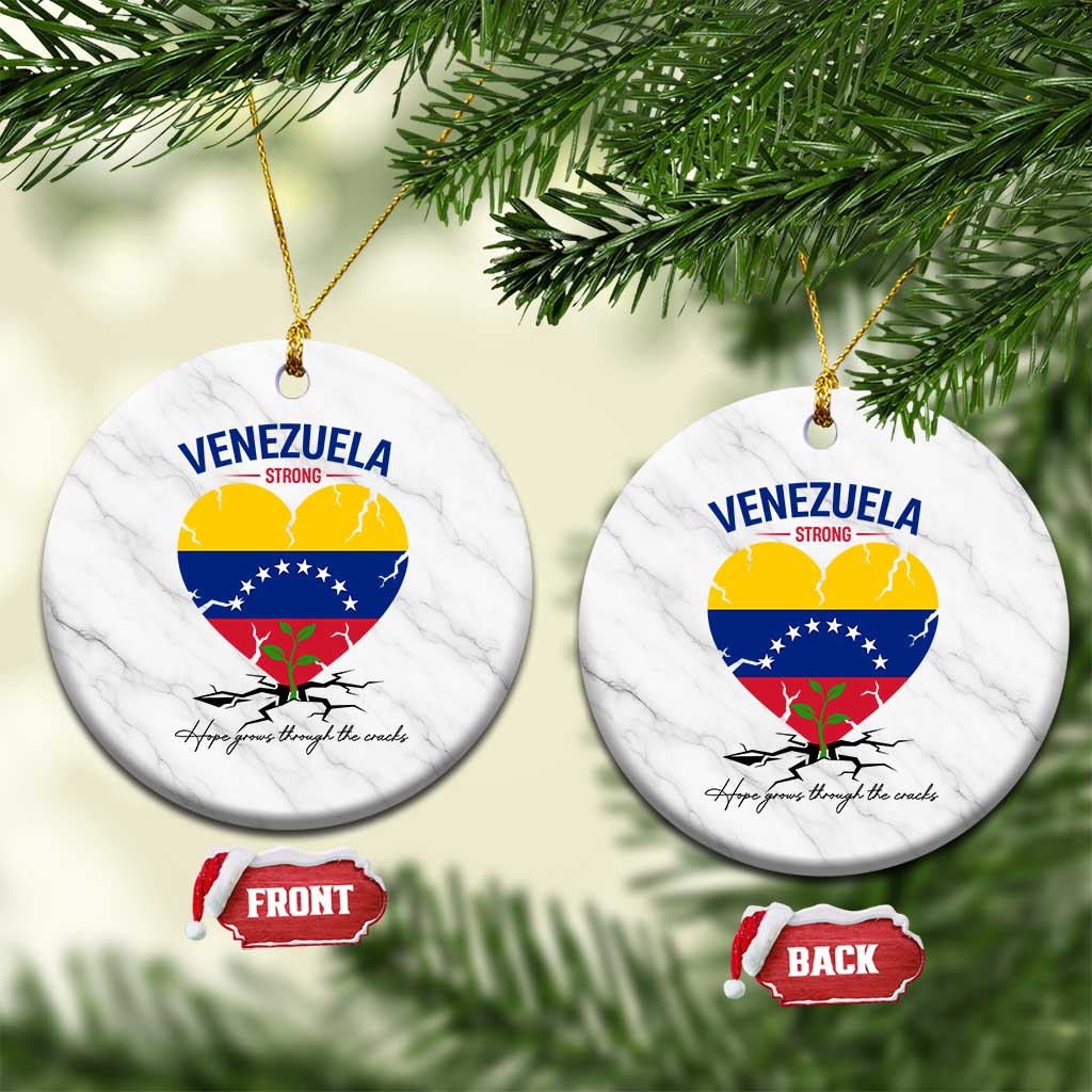 Venezuela Strong Healing Support Ceramic Ornament Hope Grows Through Cracks Venezuelan Flag Heart