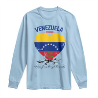 Venezuela Strong Healing Support Long Sleeve Shirt Hope Grows Through Cracks Venezuelan Flag Heart