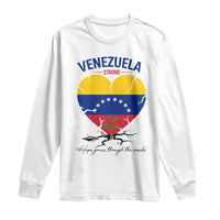 Venezuela Strong Healing Support Long Sleeve Shirt Hope Grows Through Cracks Venezuelan Flag Heart