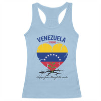 Venezuela Strong Healing Support Racerback Tank Top Hope Grows Through Cracks Venezuelan Flag Heart