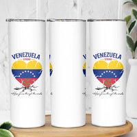 Venezuela Strong Healing Support Skinny Tumbler Hope Grows Through Cracks Venezuelan Flag Heart
