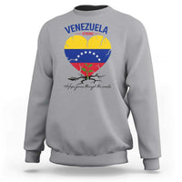 Venezuela Strong Healing Support Sweatshirt Hope Grows Through Cracks Venezuelan Flag Heart