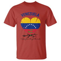 Venezuela Strong Healing Support T Shirt Hope Grows Through Cracks Venezuelan Flag Heart