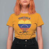 Venezuela Strong Healing Support T Shirt For Women Hope Grows Through Cracks Venezuelan Flag Heart