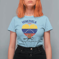 Venezuela Strong Healing Support T Shirt For Women Hope Grows Through Cracks Venezuelan Flag Heart