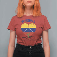 Venezuela Strong Healing Support T Shirt For Women Hope Grows Through Cracks Venezuelan Flag Heart