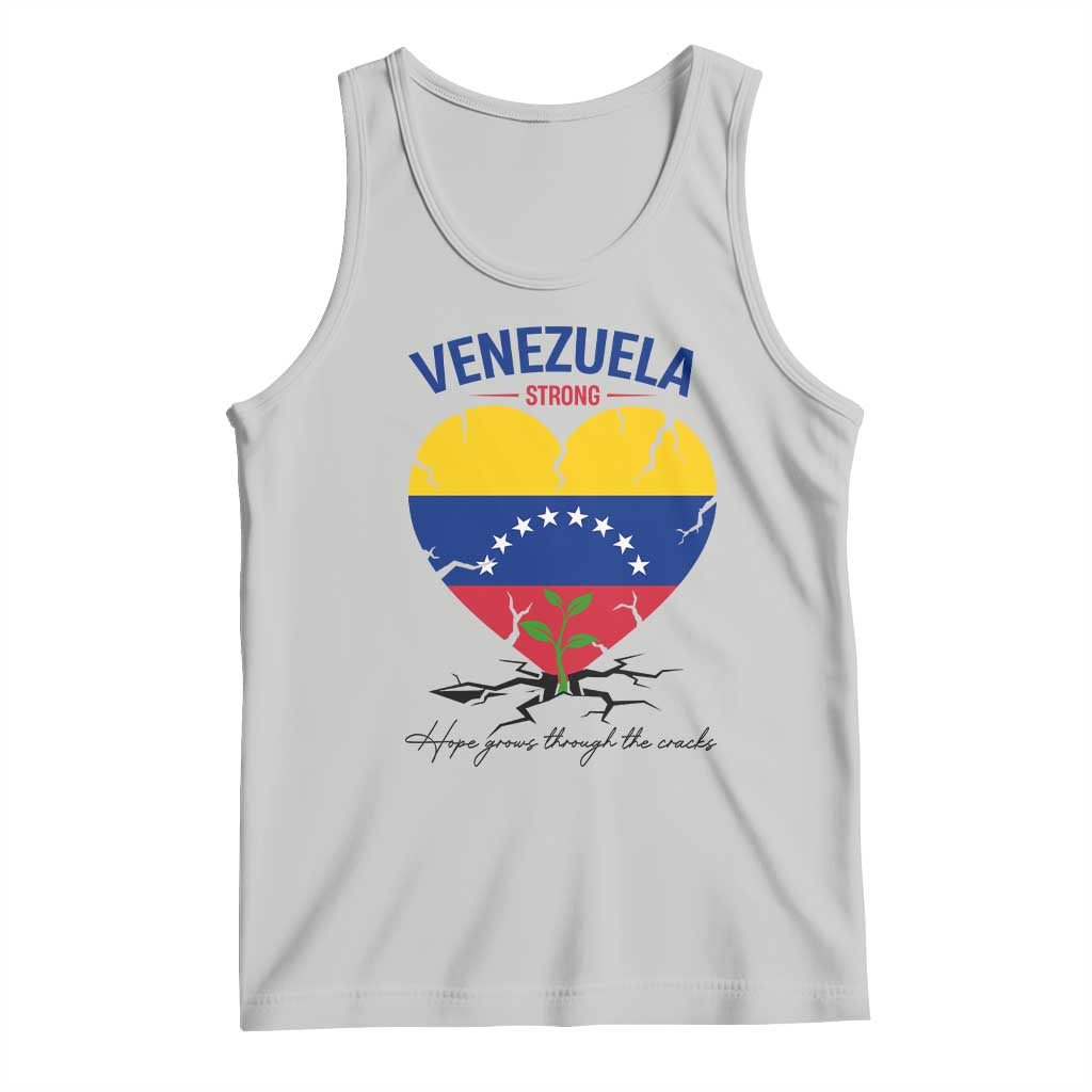 Venezuela Strong Healing Support Tank Top Hope Grows Through Cracks Venezuelan Flag Heart
