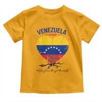 Venezuela Strong Healing Support Toddler T Shirt Hope Grows Through Cracks Venezuelan Flag Heart