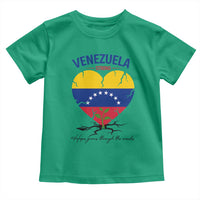 Venezuela Strong Healing Support Toddler T Shirt Hope Grows Through Cracks Venezuelan Flag Heart