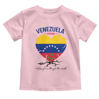 Venezuela Strong Healing Support Toddler T Shirt Hope Grows Through Cracks Venezuelan Flag Heart