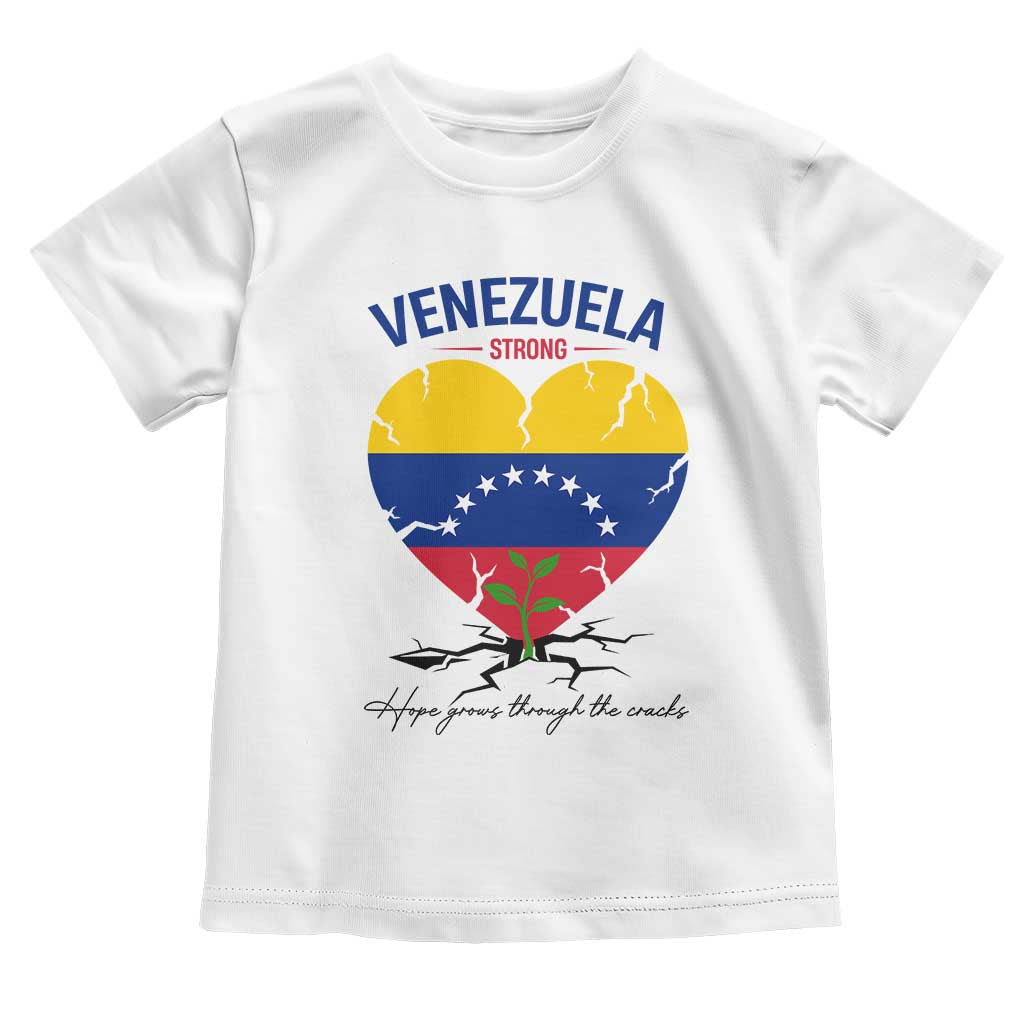 Venezuela Strong Healing Support Toddler T Shirt Hope Grows Through Cracks Venezuelan Flag Heart