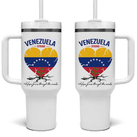 Venezuela Strong Healing Support Tumbler With Handle Hope Grows Through Cracks Venezuelan Flag Heart