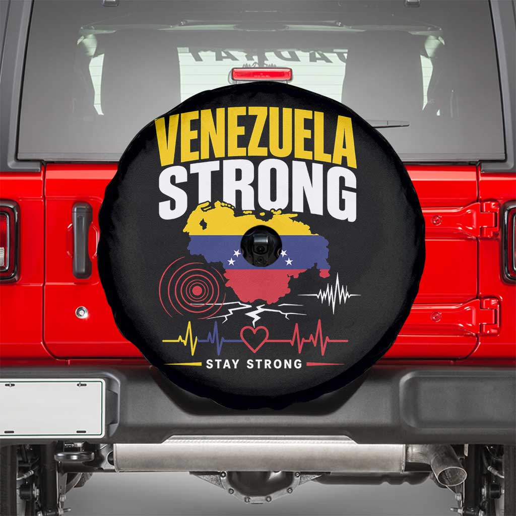 Venezuela Strong Support and Solidarity Spare Tire Cover Patriotic Venezuelan Flag Country Map