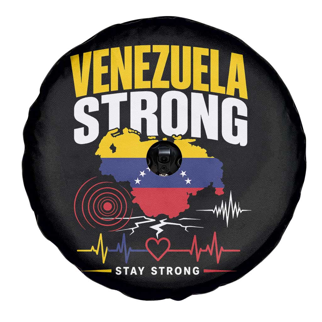 Venezuela Strong Support and Solidarity Spare Tire Cover Patriotic Venezuelan Flag Country Map