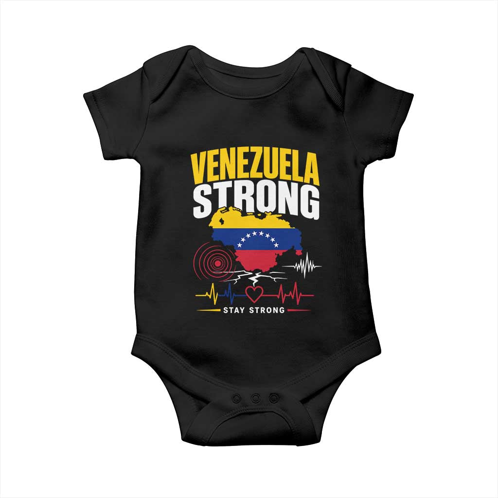 Venezuela Strong Support and Solidarity Baby Onesie Patriotic Venezuelan Flag Country Map