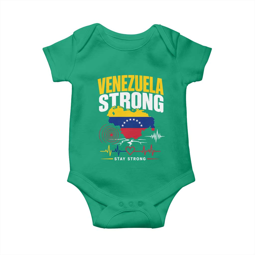 Venezuela Strong Support and Solidarity Baby Onesie Patriotic Venezuelan Flag Country Map