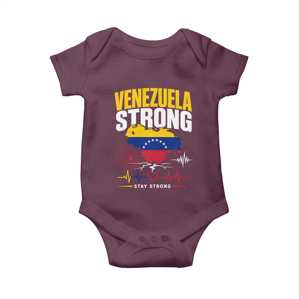 Venezuela Strong Support and Solidarity Baby Onesie Patriotic Venezuelan Flag Country Map
