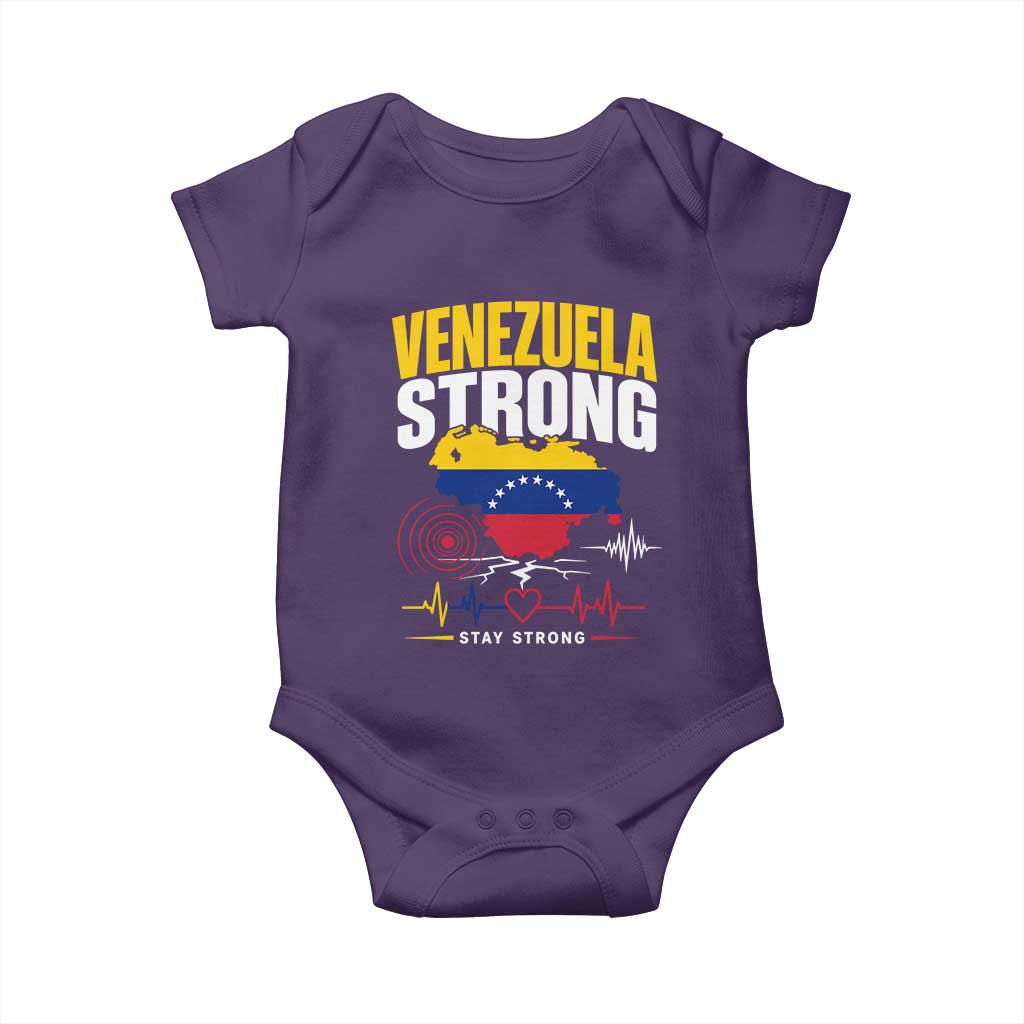 Venezuela Strong Support and Solidarity Baby Onesie Patriotic Venezuelan Flag Country Map