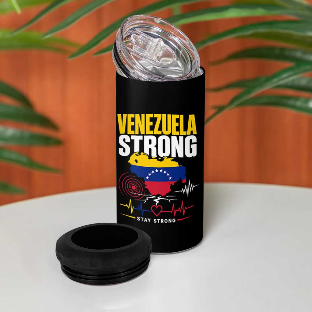 Venezuela Strong Support and Solidarity 4 in 1 Can Cooler Tumbler Patriotic Venezuelan Flag Country Map