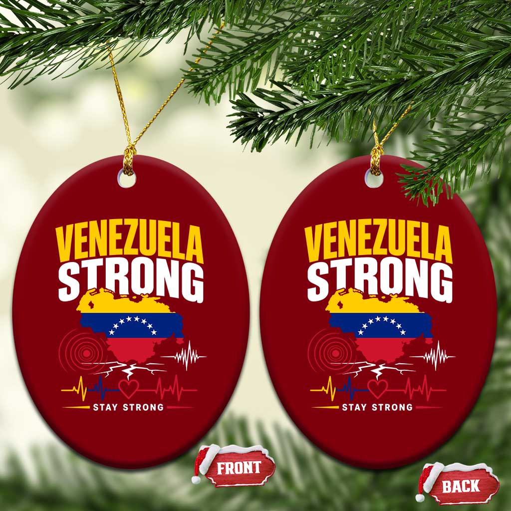 Venezuela Strong Support and Solidarity Ceramic Ornament Patriotic Venezuelan Flag Country Map