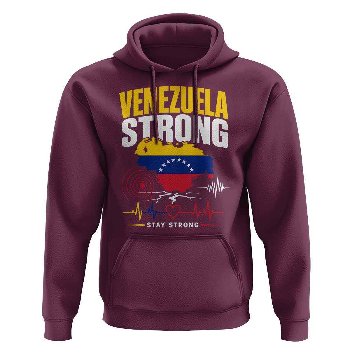 Venezuela Strong Support and Solidarity Hoodie Patriotic Venezuelan Flag Country Map