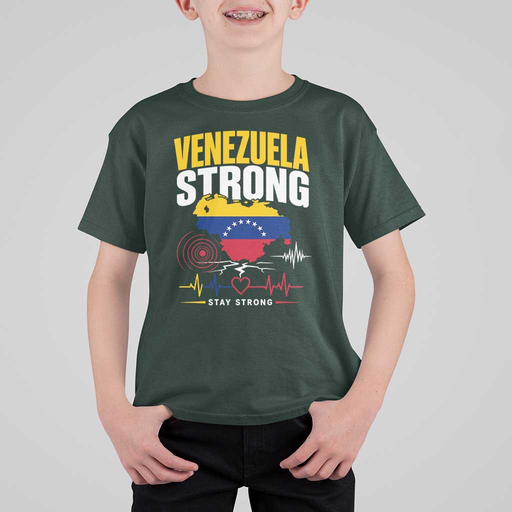 Venezuela Strong Support and Solidarity T Shirt For Kid Patriotic Venezuelan Flag Country Map