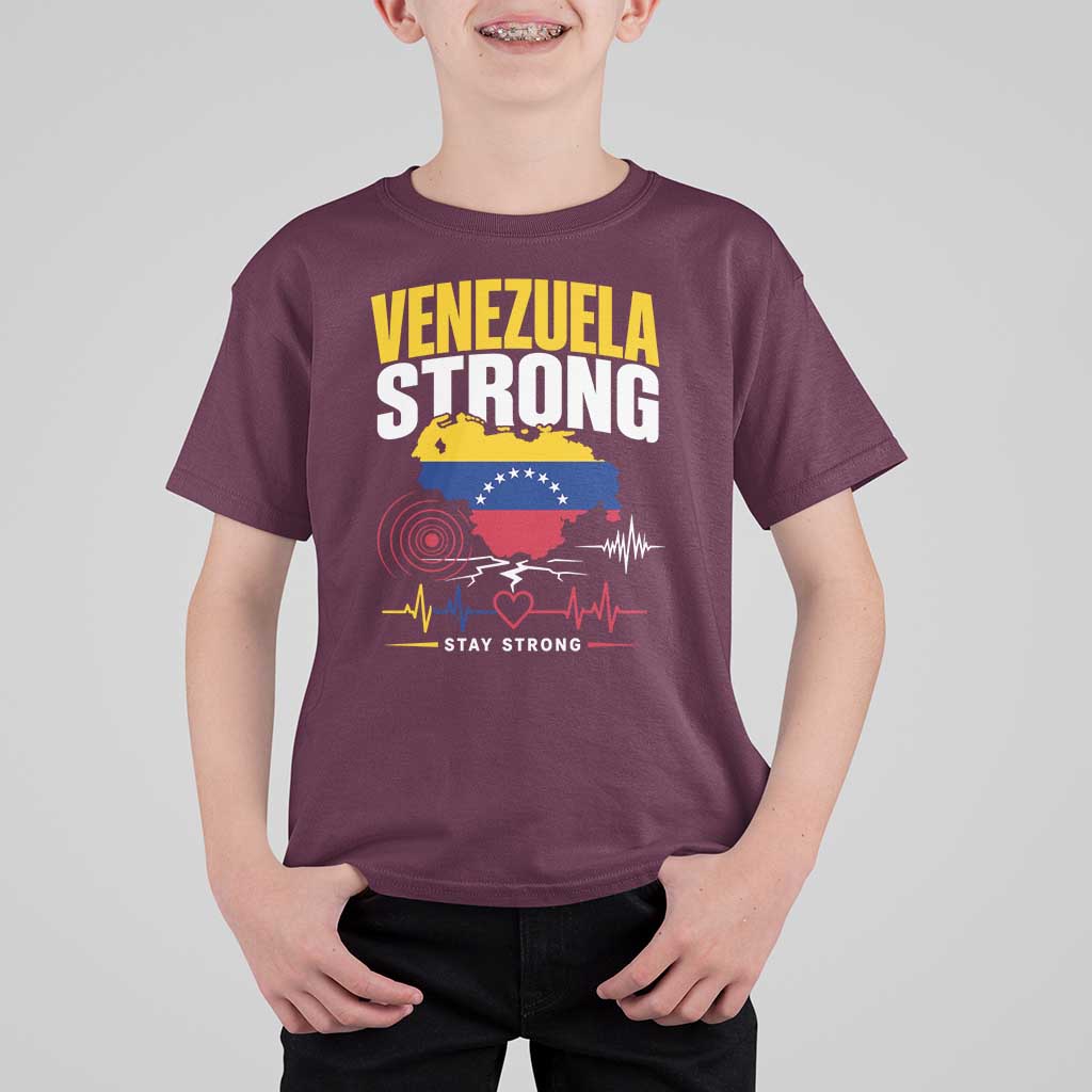 Venezuela Strong Support and Solidarity T Shirt For Kid Patriotic Venezuelan Flag Country Map