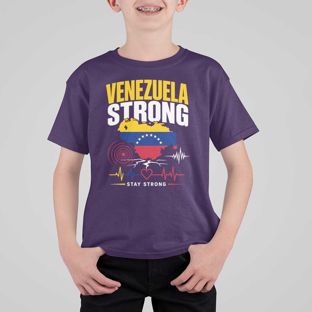 Venezuela Strong Support and Solidarity T Shirt For Kid Patriotic Venezuelan Flag Country Map