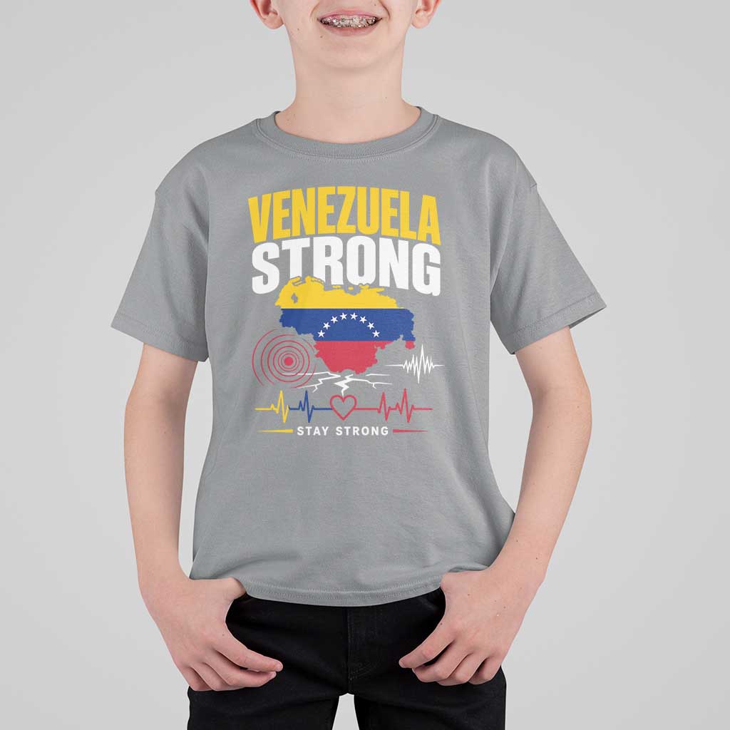Venezuela Strong Support and Solidarity T Shirt For Kid Patriotic Venezuelan Flag Country Map