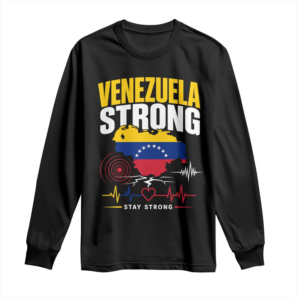 Venezuela Strong Support and Solidarity Long Sleeve Shirt Patriotic Venezuelan Flag Country Map