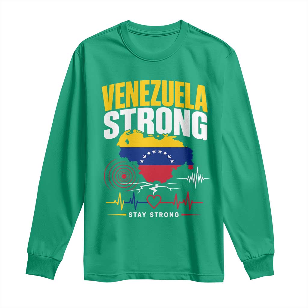 Venezuela Strong Support and Solidarity Long Sleeve Shirt Patriotic Venezuelan Flag Country Map