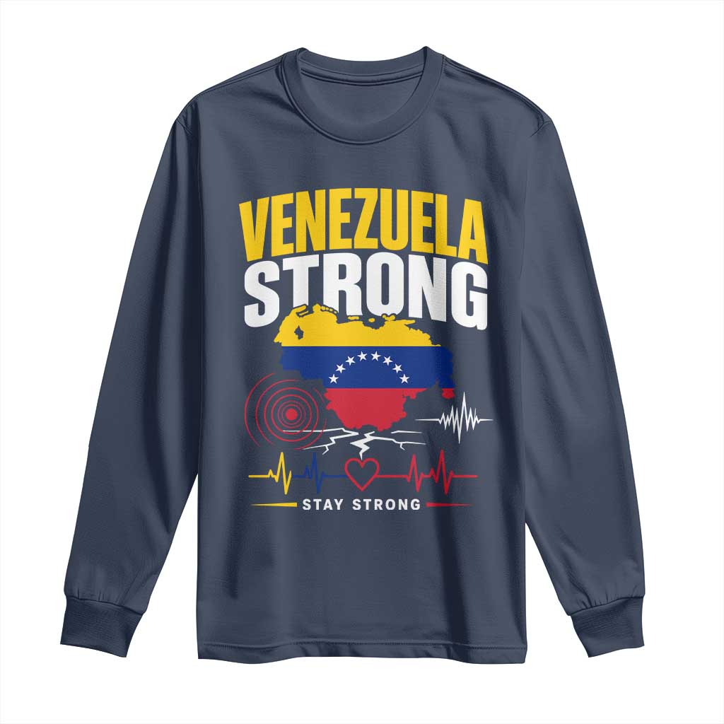 Venezuela Strong Support and Solidarity Long Sleeve Shirt Patriotic Venezuelan Flag Country Map