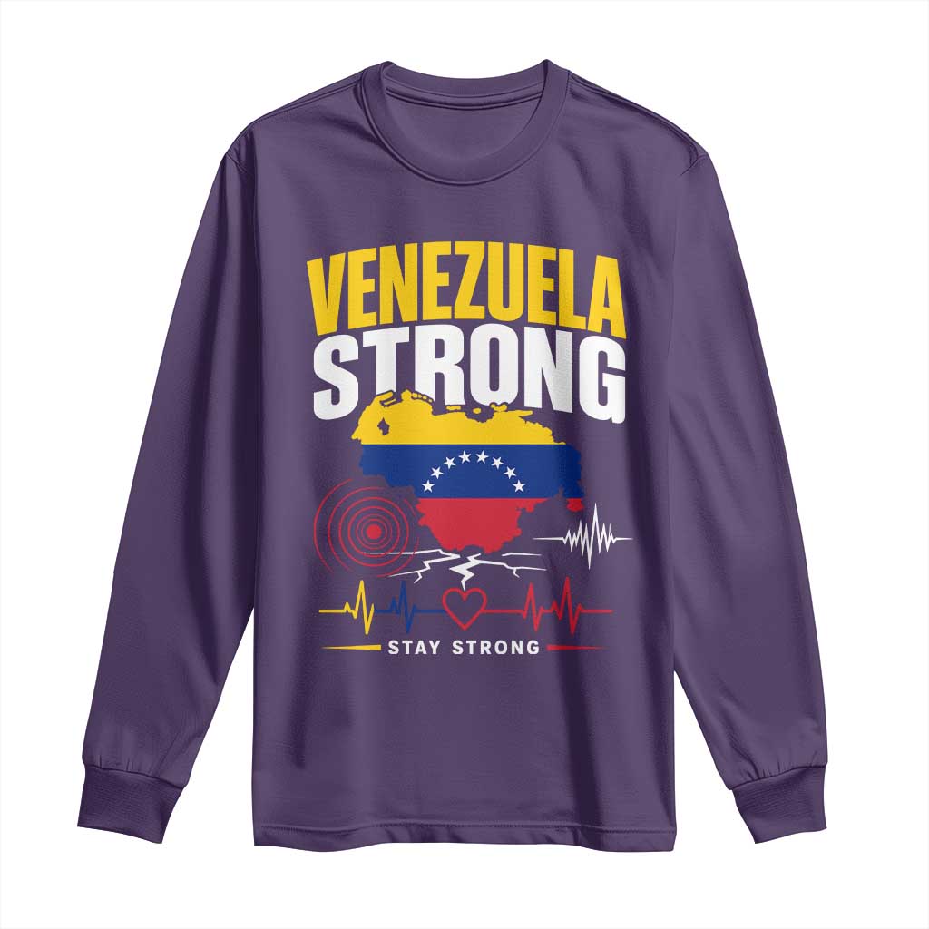 Venezuela Strong Support and Solidarity Long Sleeve Shirt Patriotic Venezuelan Flag Country Map