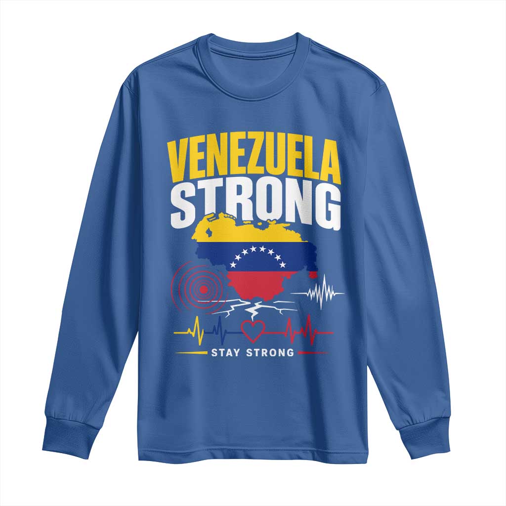 Venezuela Strong Support and Solidarity Long Sleeve Shirt Patriotic Venezuelan Flag Country Map
