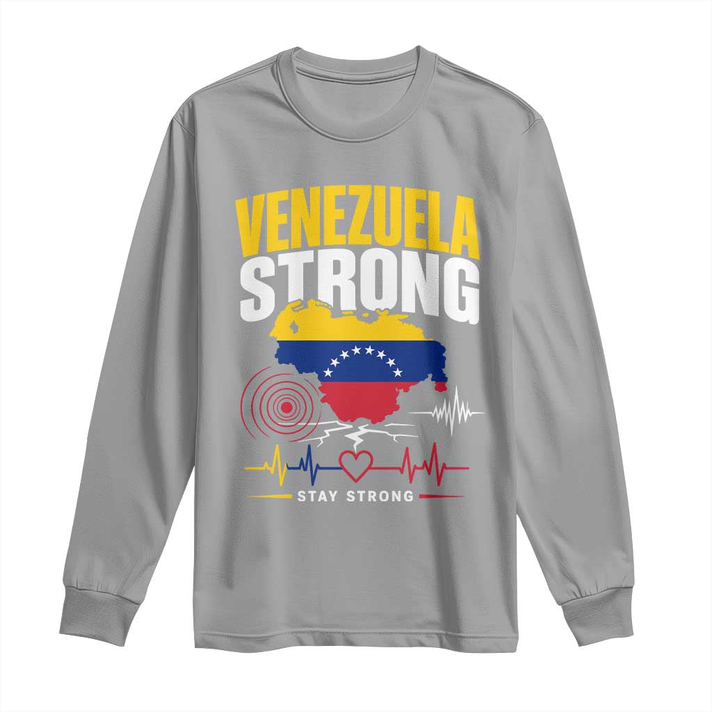 Venezuela Strong Support and Solidarity Long Sleeve Shirt Patriotic Venezuelan Flag Country Map