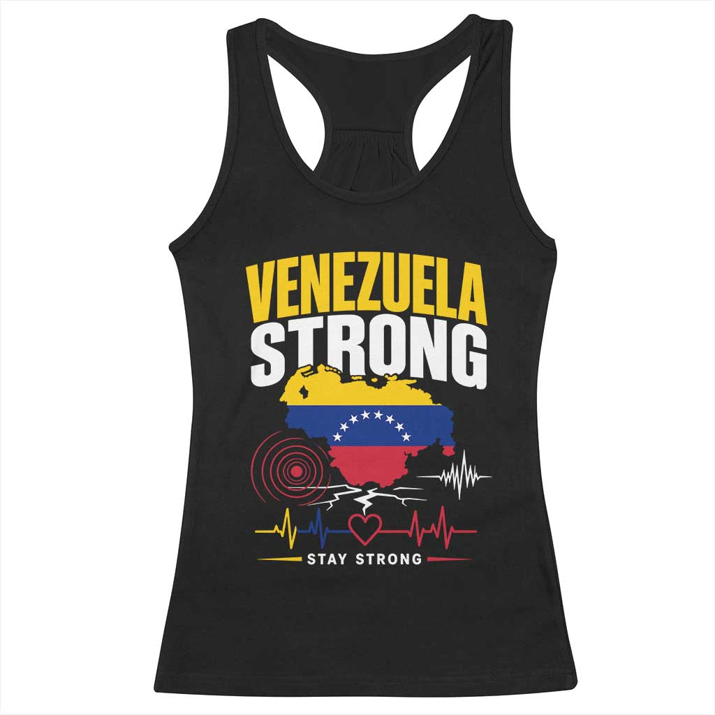 Venezuela Strong Support and Solidarity Racerback Tank Top Patriotic Venezuelan Flag Country Map