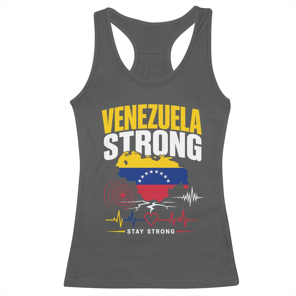 Venezuela Strong Support and Solidarity Racerback Tank Top Patriotic Venezuelan Flag Country Map