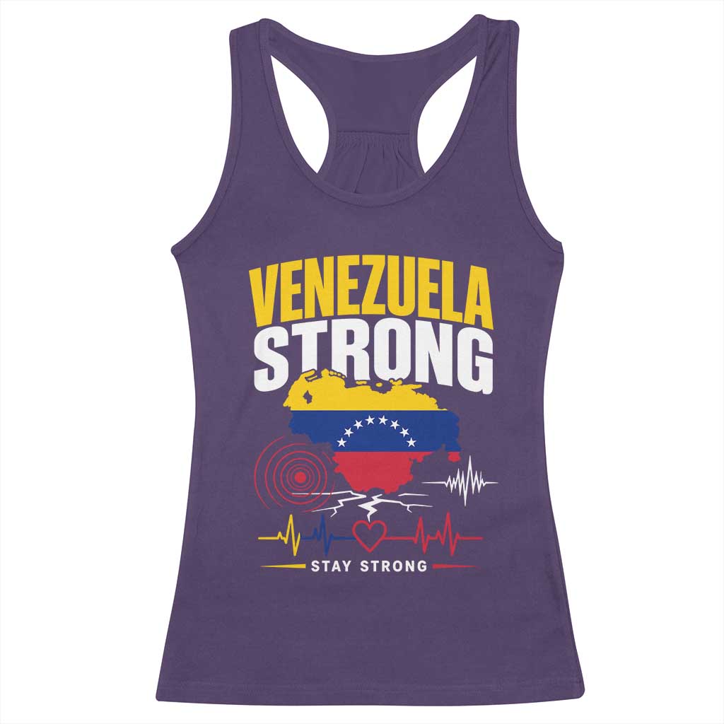 Venezuela Strong Support and Solidarity Racerback Tank Top Patriotic Venezuelan Flag Country Map