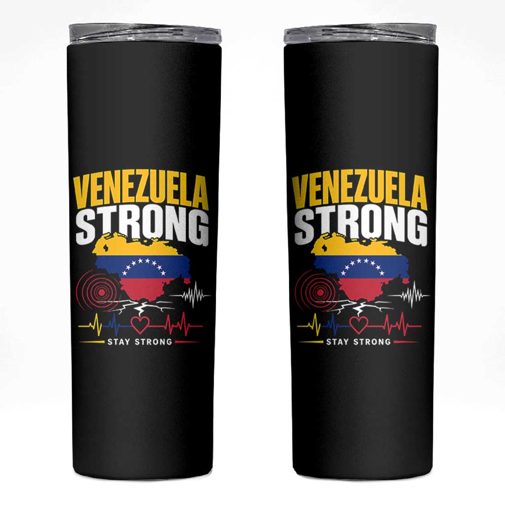 Venezuela Strong Support and Solidarity Skinny Tumbler Patriotic Venezuelan Flag Country Map
