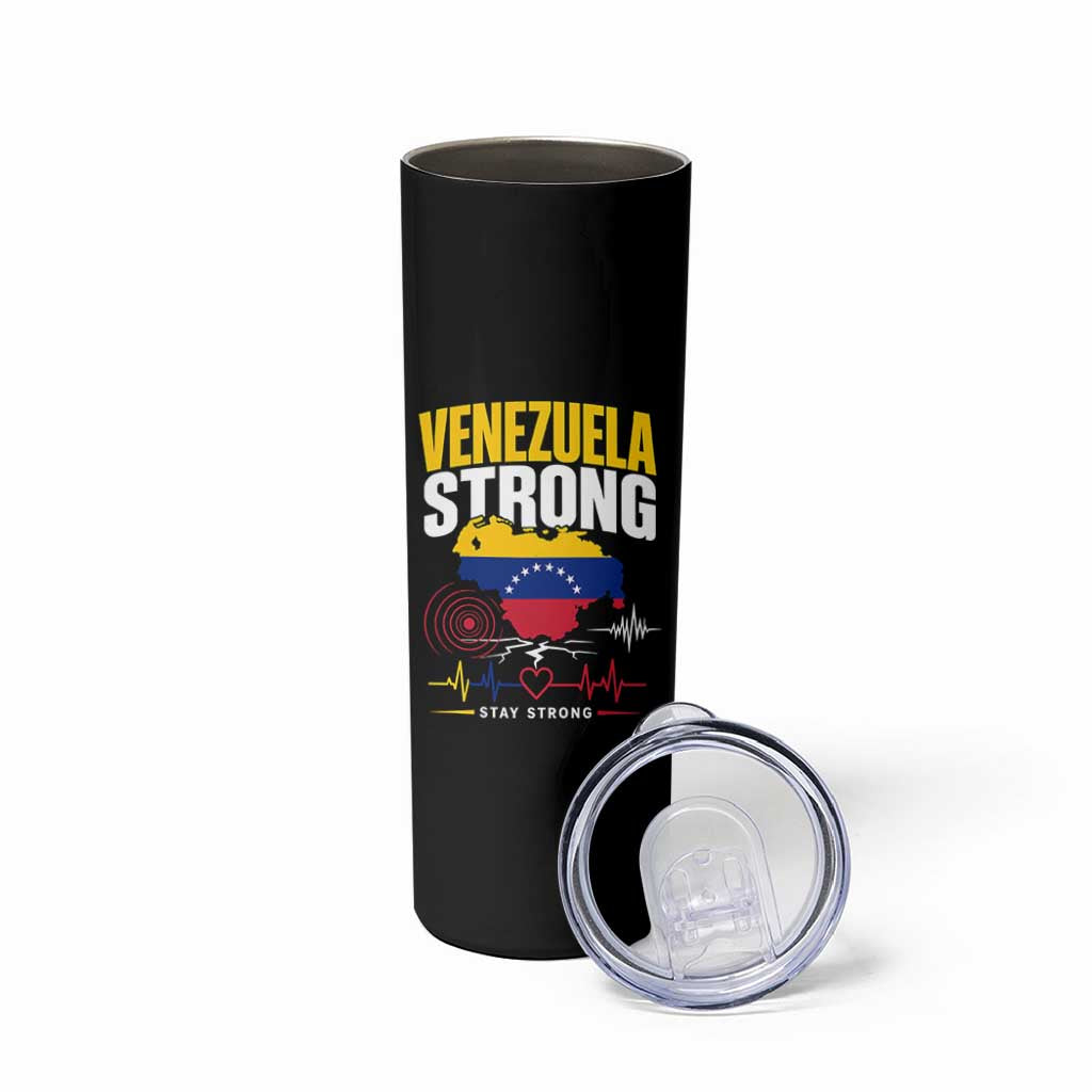 Venezuela Strong Support and Solidarity Skinny Tumbler Patriotic Venezuelan Flag Country Map