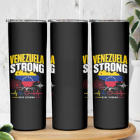 Venezuela Strong Support and Solidarity Skinny Tumbler Patriotic Venezuelan Flag Country Map