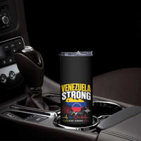 Venezuela Strong Support and Solidarity Skinny Tumbler Patriotic Venezuelan Flag Country Map