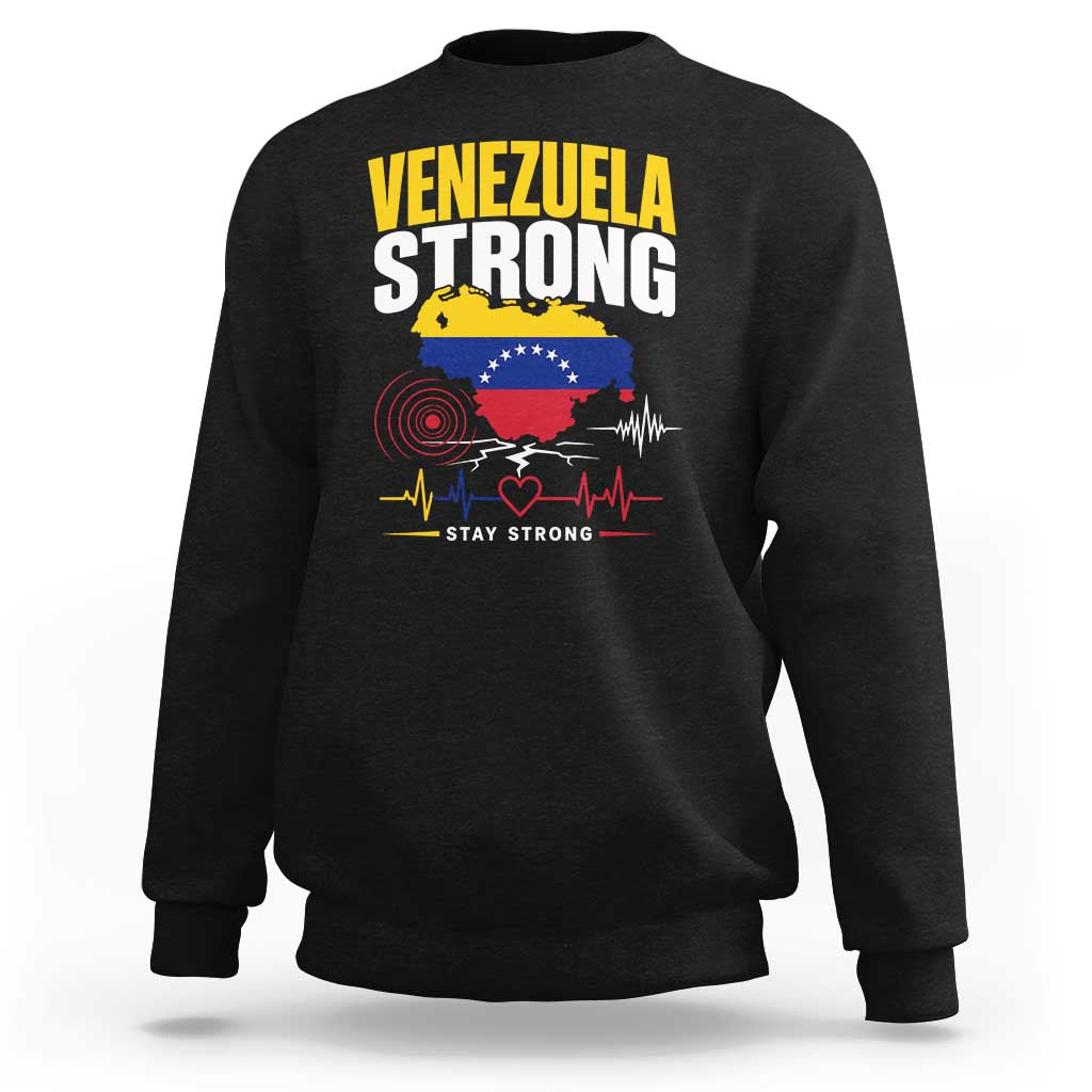 Venezuela Strong Support and Solidarity Sweatshirt Patriotic Venezuelan Flag Country Map