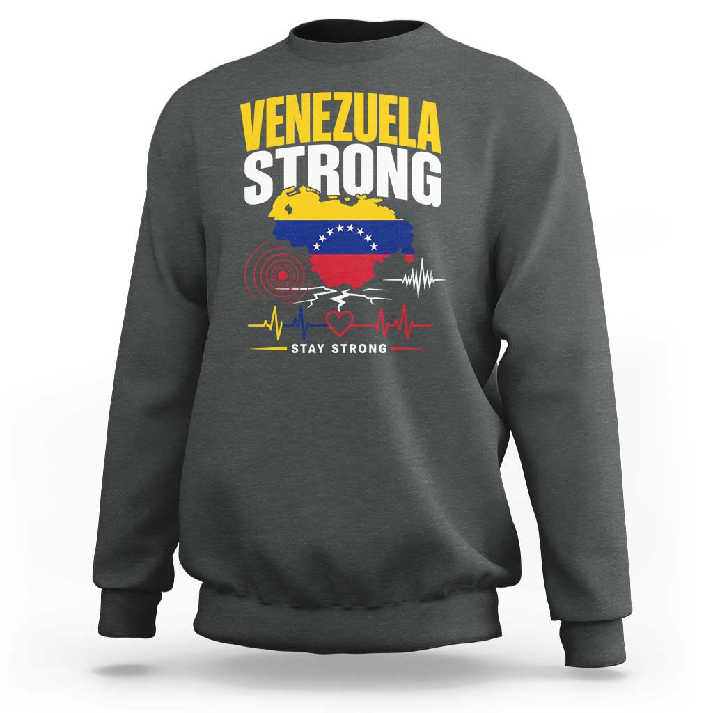 Venezuela Strong Support and Solidarity Sweatshirt Patriotic Venezuelan Flag Country Map