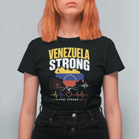 Venezuela Strong Support and Solidarity T Shirt For Women Patriotic Venezuelan Flag Country Map