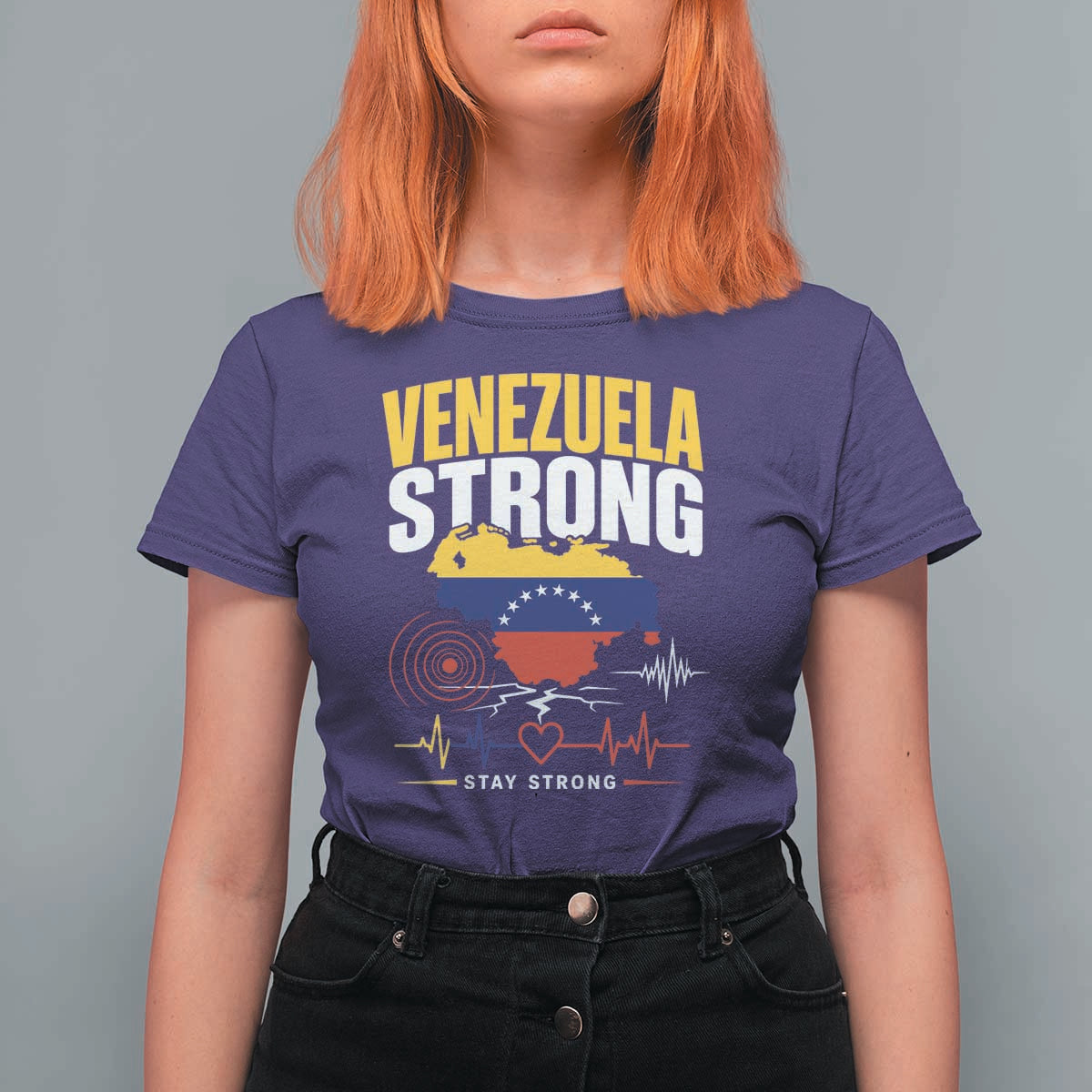 Venezuela Strong Support and Solidarity T Shirt For Women Patriotic Venezuelan Flag Country Map