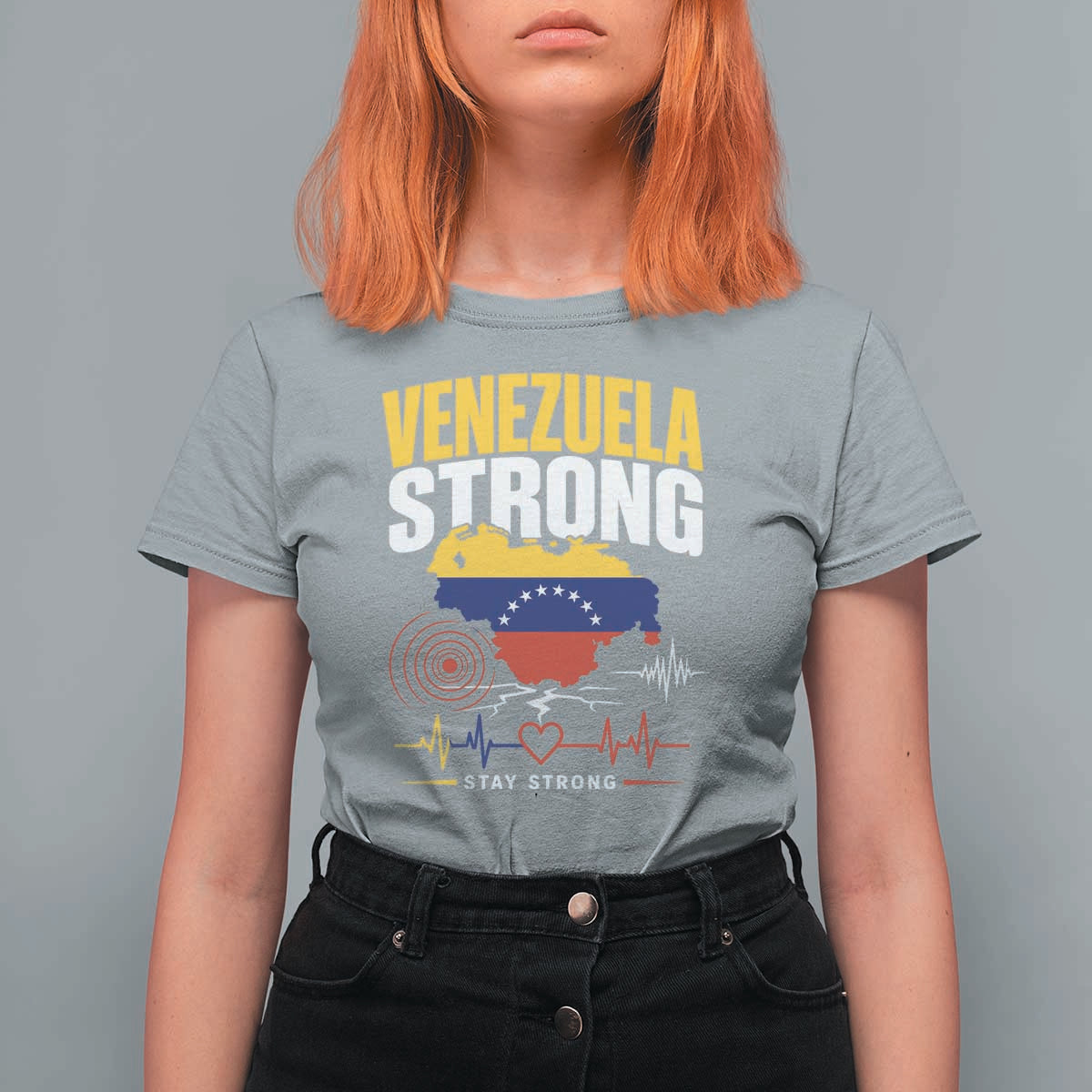 Venezuela Strong Support and Solidarity T Shirt For Women Patriotic Venezuelan Flag Country Map