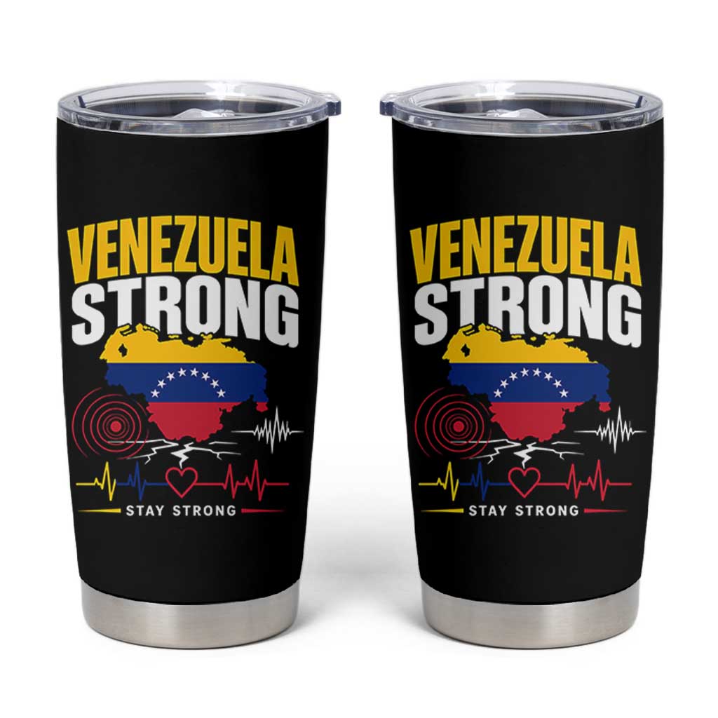 Venezuela Strong Support and Solidarity Tumbler Cup Patriotic Venezuelan Flag Country Map